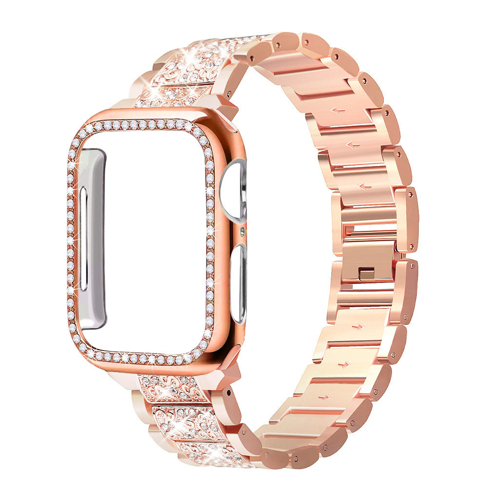 Smartwatch Luxury Watches For Women - Case+Bling strap for Apple Watch band