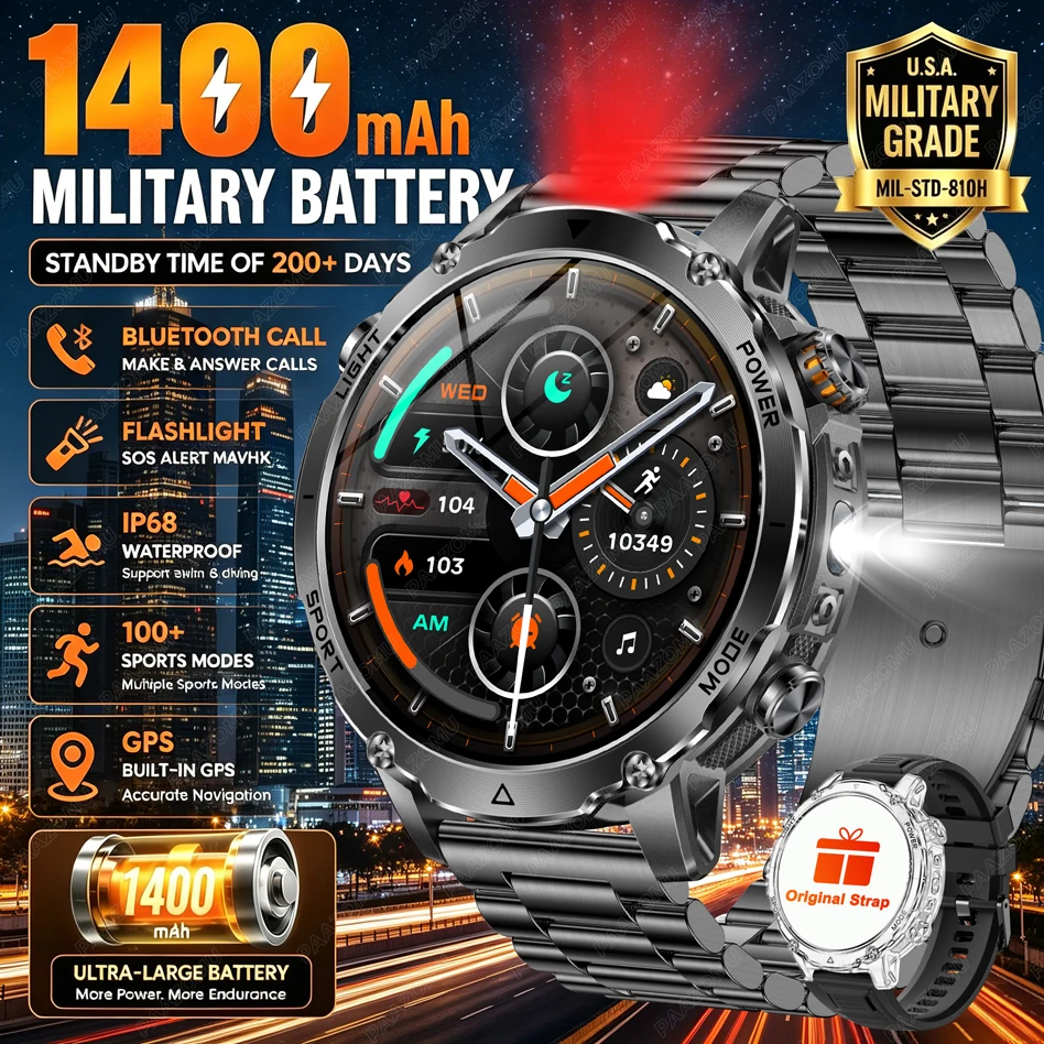 Brand+1400mAh Big Battery Smar - Smartwatch Watches Brands For Men ulasan dan harga