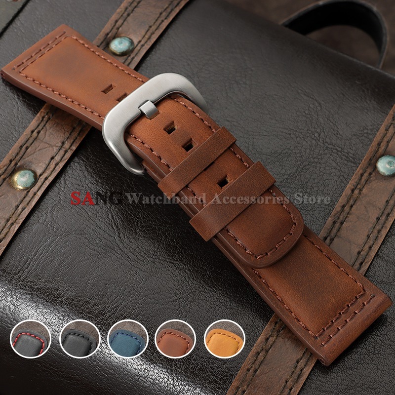28mm Vintage Leather Watchband - Seiko Watches Smartwatch ulasan dan harga