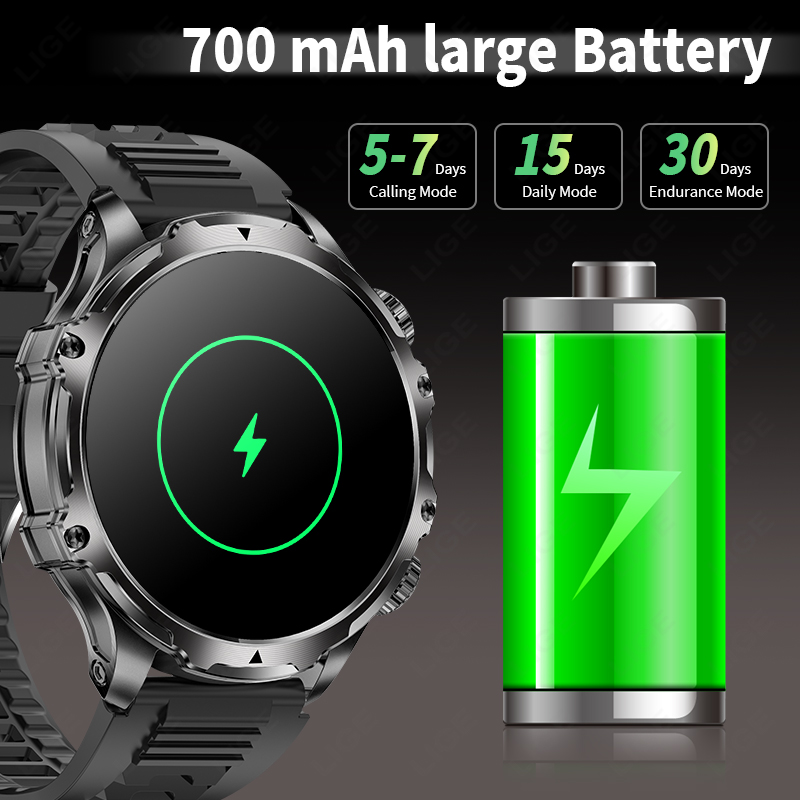 LIGE 700mah Large Battery Flas - Smartwatch Latest Watches For Men ulasan dan harga