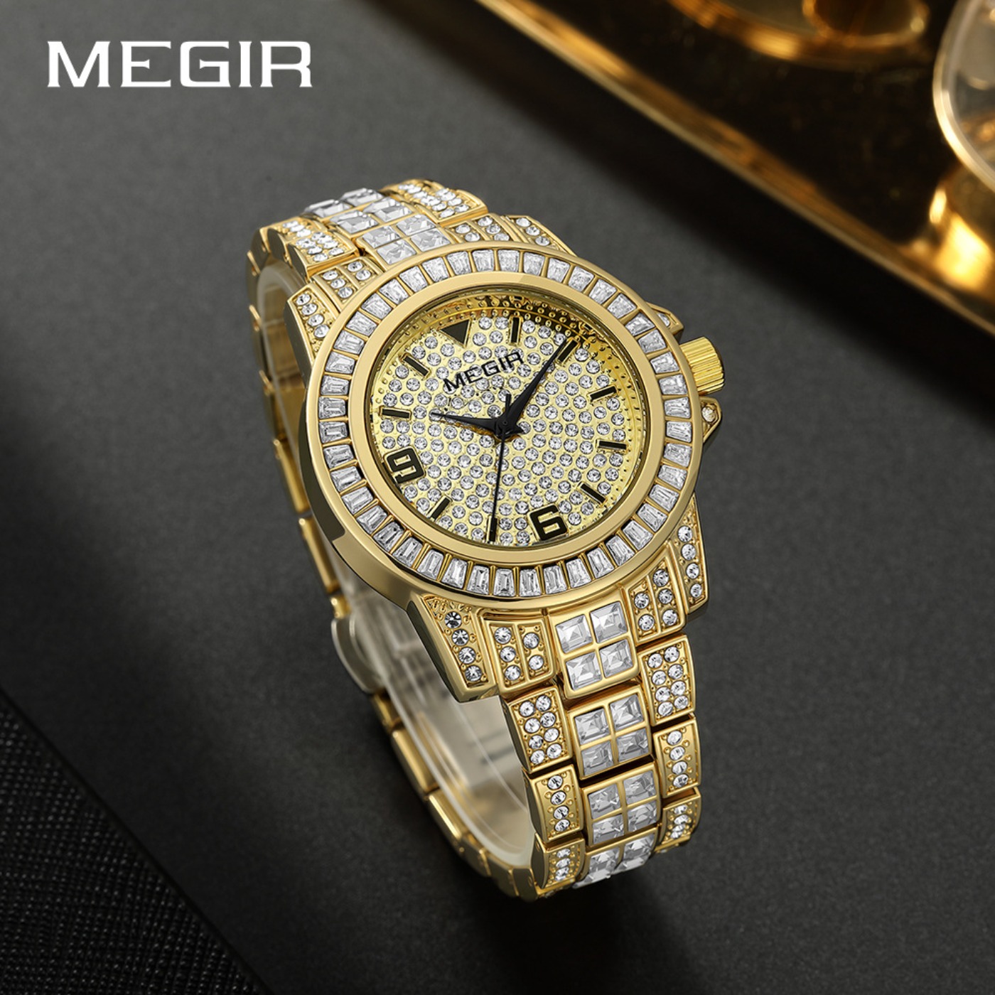 MEGIR Luxury Diamond Watches U - Analog Quartz Watch ulasan dan harga