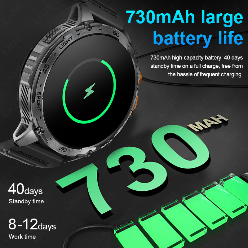 LIGE 730mAh Large Battery Ultr - Smartwatch Latest Watches For Men ulasan dan harga
