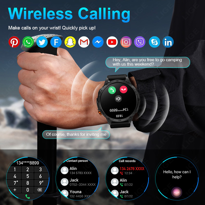 LIGE 730mAh Large Battery Ultr - Smartwatch Latest Watches For Men ulasan dan harga