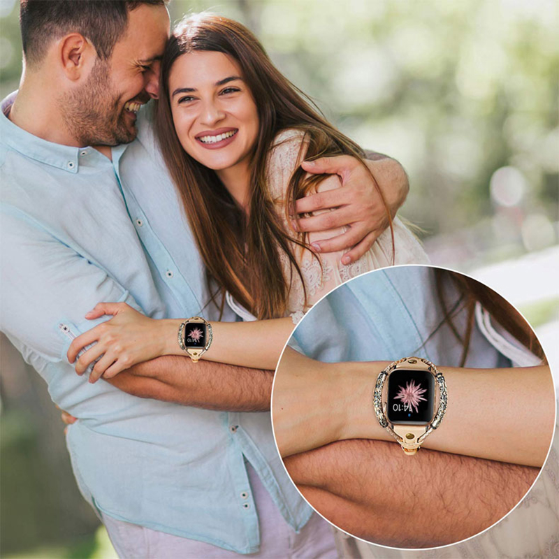 Genuine Leather Strap for Appl - Smartwatch Luxury Watches For Women ulasan dan harga