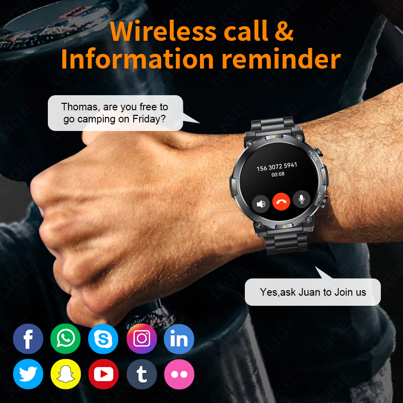 LIGE Outdoor Sports Smart Watc - Smartwatch Latest Watches For Men ulasan dan harga