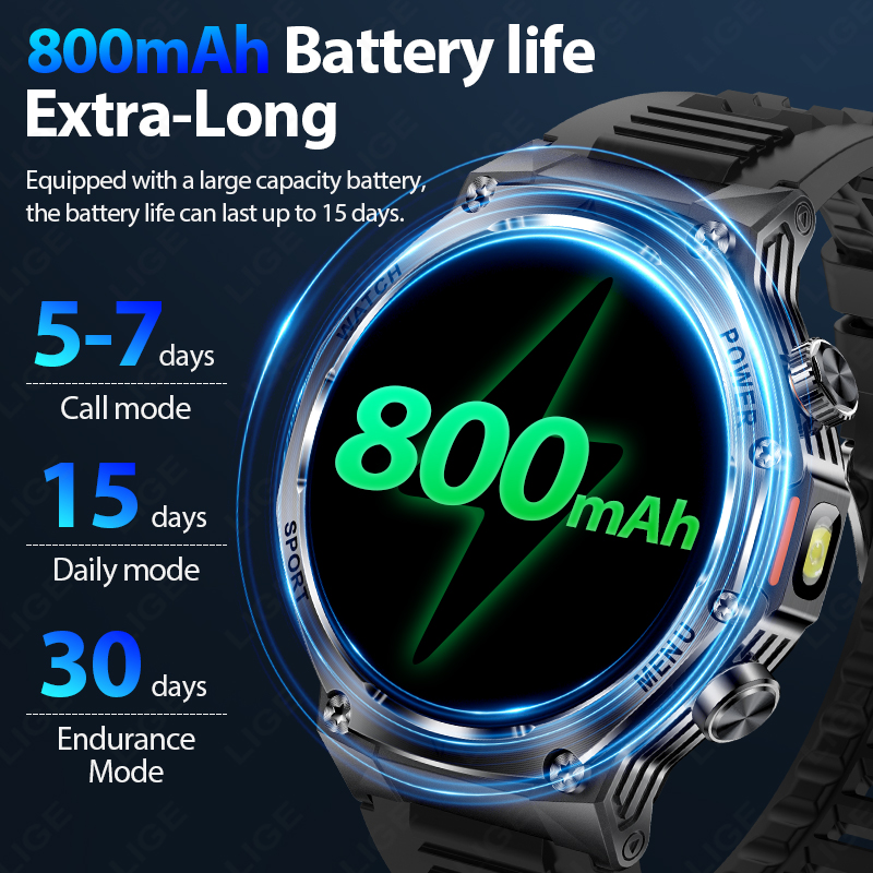 LIGE New Men 800mAh Ultra Long - Smartwatch Latest Watches For Men ulasan dan harga