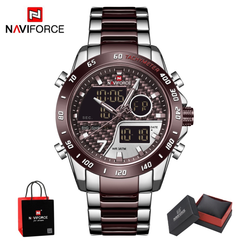 NAVIFORCE Men‘s New Analog Dig - Analog Quartz Watch ulasan dan harga